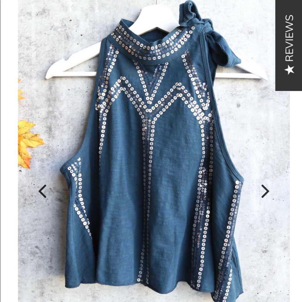 Free People Glitter City Sequined Tank